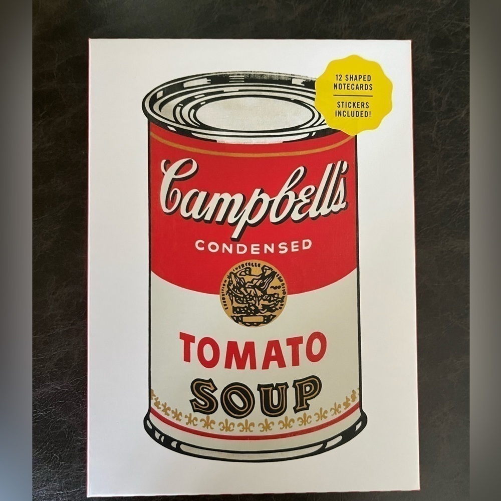 Andy Warhol shaped notecards, set of 12. NEW! Comes with stickers too.